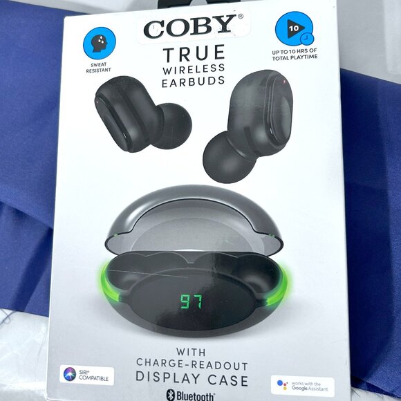 Coby True Wireless Earbuds with Charge-Readout Display Case - Picture 1 of 4